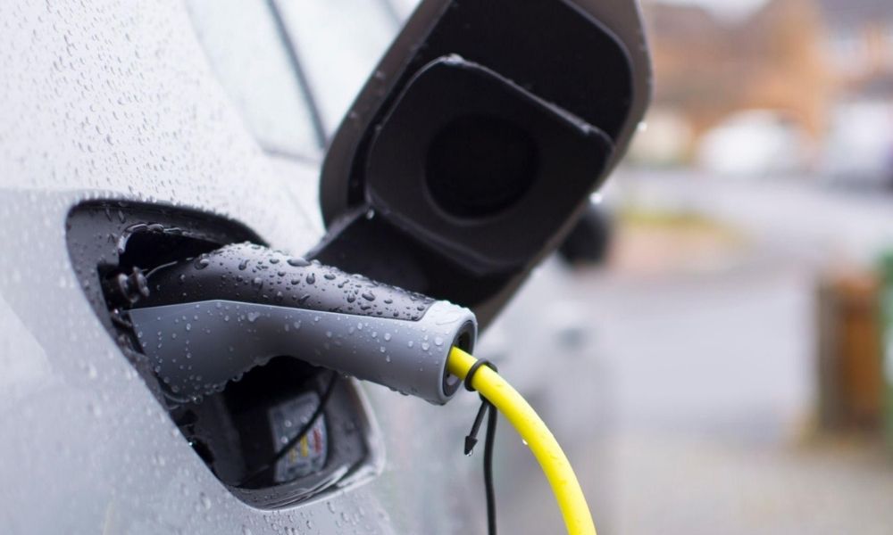 Electric car charging at home in St Albans driveway