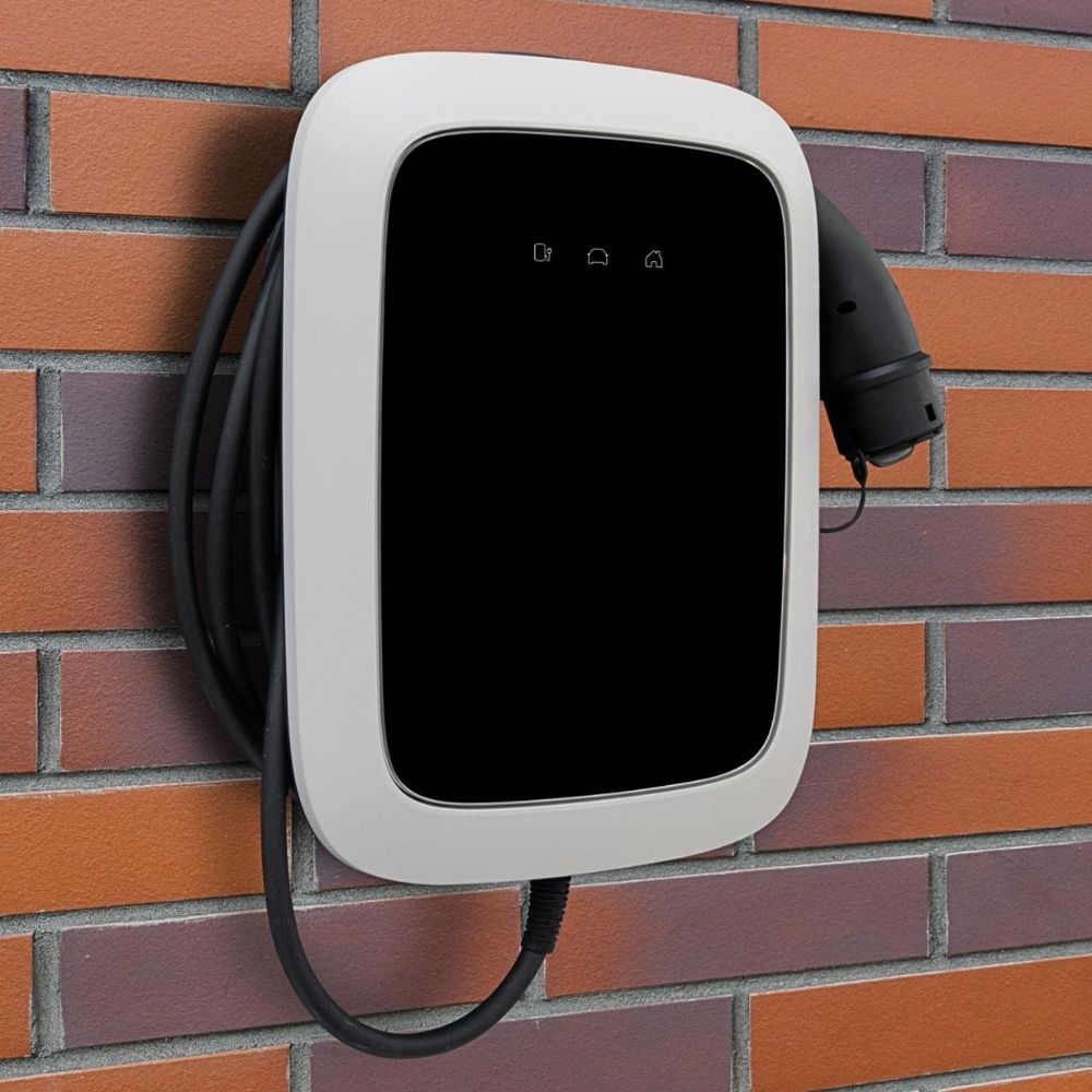 Home EV charger installation on a brick wall in St Albans